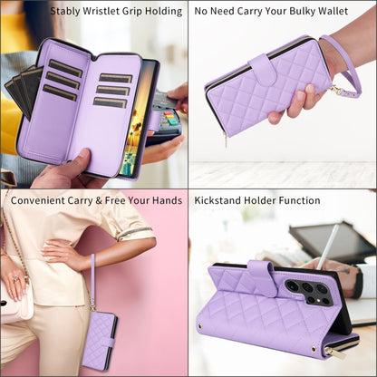 Crossbody Rhombic Zipper Tower Buckle Leather Phone Case with Lanyard, For Samsung Galaxy S21 5G, For Samsung Galaxy S21+ 5G, For Samsung Galaxy S21 Ultra 5G