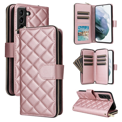 Crossbody Rhombic Zipper Tower Buckle Leather Phone Case with Lanyard, For Samsung Galaxy S21 5G, For Samsung Galaxy S21+ 5G, For Samsung Galaxy S21 Ultra 5G
