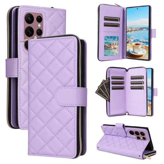 Crossbody Rhombic Zipper Tower Buckle Leather Phone Case with Lanyard, For Samsung Galaxy S22 Ultra 5G, For Samsung Galaxy S22+ 5G, For Samsung Galaxy S22 5G, For Samsung Galaxy S21 FE 5G