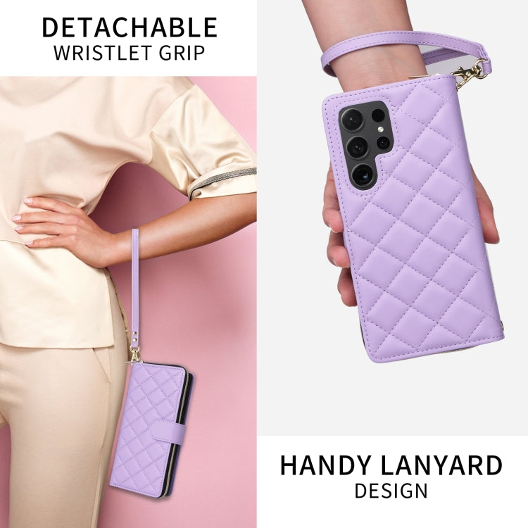 Crossbody Rhombic Zipper Tower Buckle Leather Phone Case with Lanyard, For Samsung Galaxy S23 FE 5G, For Samsung Galaxy S23 Ultra 5G, For Samsung Galaxy S23+, For Samsung Galaxy S23 5G