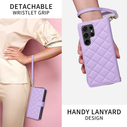 Crossbody Rhombic Zipper Tower Buckle Leather Phone Case with Lanyard, For Samsung Galaxy S23 FE 5G, For Samsung Galaxy S23 Ultra 5G, For Samsung Galaxy S23+, For Samsung Galaxy S23 5G