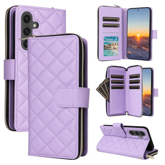 Crossbody Rhombic Zipper Tower Buckle Leather Phone Case with Lanyard, For Samsung Galaxy S24 FE 5G, For Samsung Galaxy S24 Ultra 5G, For Samsung Galaxy S24+ 5G, For Samsung Galaxy S24 5G