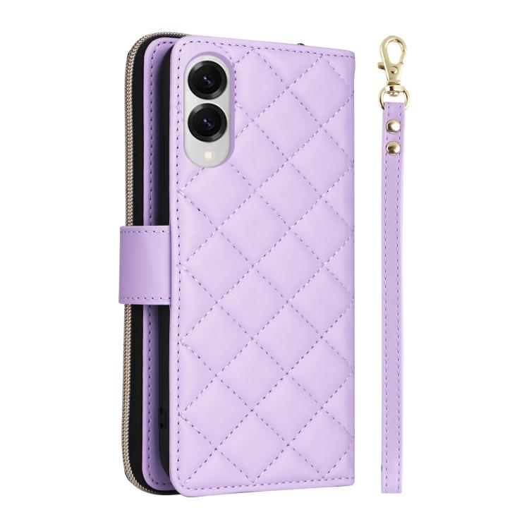 Crossbody Rhombic Zipper Tower Buckle Leather Phone Case with Lanyard, For Samsung Galaxy S25 Edge 5G, For Samsung Galaxy S25 5G, For Samsung Galaxy S25+ 5G, For Samsung Galaxy S25 Ultra 5G