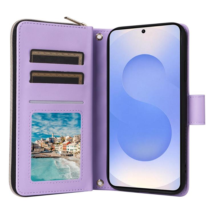 Crossbody Rhombic Zipper Tower Buckle Leather Phone Case with Lanyard, For Samsung Galaxy S25 Edge 5G, For Samsung Galaxy S25 5G, For Samsung Galaxy S25+ 5G, For Samsung Galaxy S25 Ultra 5G