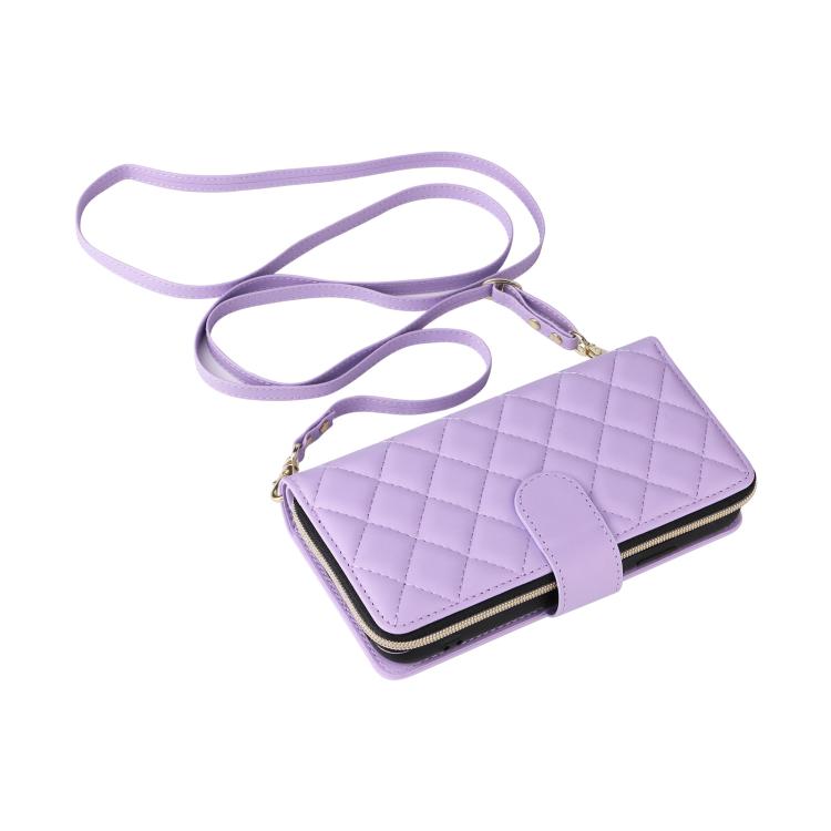 Crossbody Rhombic Zipper Tower Buckle Leather Phone Case with Lanyard, For Samsung Galaxy S25 Edge 5G, For Samsung Galaxy S25 5G, For Samsung Galaxy S25+ 5G, For Samsung Galaxy S25 Ultra 5G