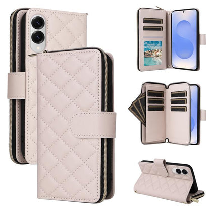 Crossbody Rhombic Zipper Tower Buckle Leather Phone Case with Lanyard, For Samsung Galaxy S25 Edge 5G, For Samsung Galaxy S25 5G, For Samsung Galaxy S25+ 5G, For Samsung Galaxy S25 Ultra 5G