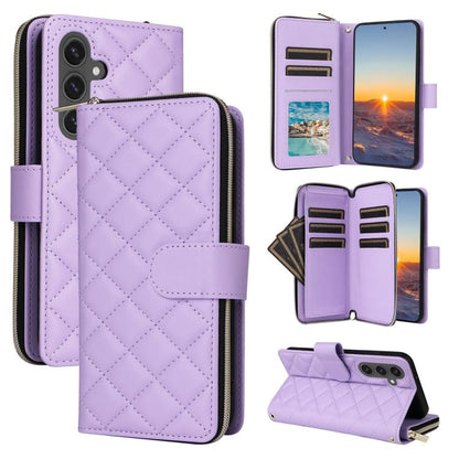 Crossbody Rhombic Zipper Tower Buckle Leather Phone Case with Lanyard, For Samsung Galaxy S26+ 5G, For Samsung Galaxy S26 Ultra 5G, For Samsung Galaxy S26 5G, For Samsung Galaxy S25 FE 5G