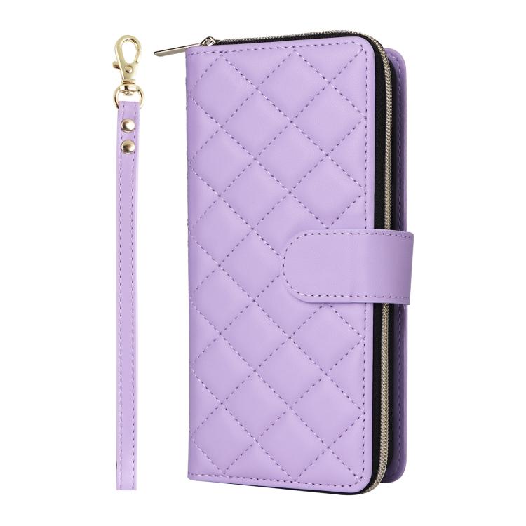 Crossbody Rhombic Zipper Tower Buckle Leather Phone Case with Lanyard, For Samsung Galaxy S26+ 5G, For Samsung Galaxy S26 Ultra 5G, For Samsung Galaxy S26 5G, For Samsung Galaxy S25 FE 5G