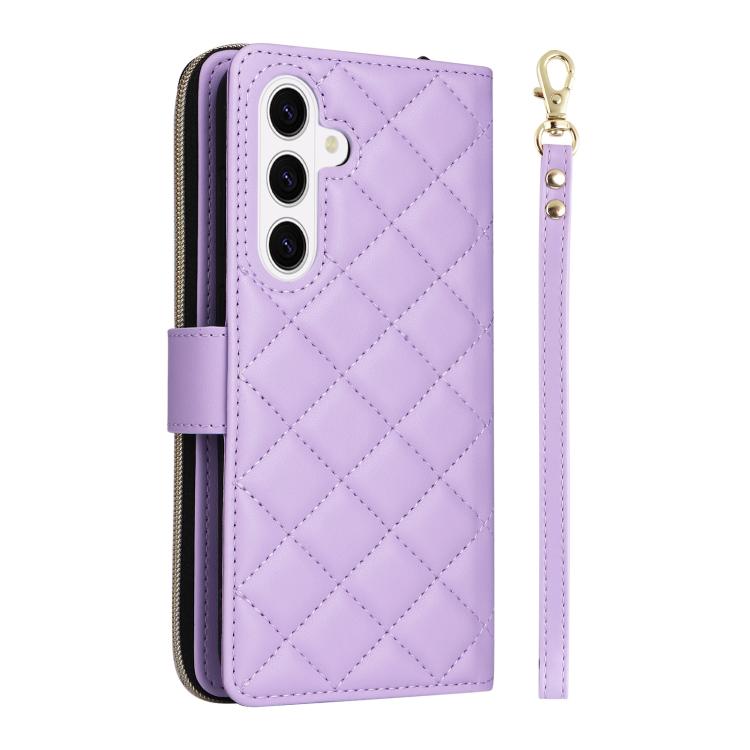Crossbody Rhombic Zipper Tower Buckle Leather Phone Case with Lanyard, For Samsung Galaxy S26+ 5G, For Samsung Galaxy S26 Ultra 5G, For Samsung Galaxy S26 5G, For Samsung Galaxy S25 FE 5G