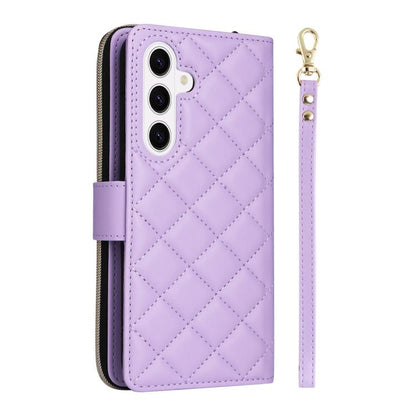 Crossbody Rhombic Zipper Tower Buckle Leather Phone Case with Lanyard, For Samsung Galaxy S26+ 5G, For Samsung Galaxy S26 Ultra 5G, For Samsung Galaxy S26 5G, For Samsung Galaxy S25 FE 5G