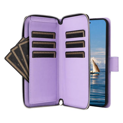 Crossbody Rhombic Zipper Tower Buckle Leather Phone Case with Lanyard, For Samsung Galaxy S26+ 5G, For Samsung Galaxy S26 Ultra 5G, For Samsung Galaxy S26 5G, For Samsung Galaxy S25 FE 5G