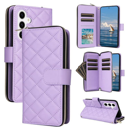 Crossbody Rhombic Zipper Tower Buckle Leather Phone Case with Lanyard, For Samsung Galaxy S26+ 5G, For Samsung Galaxy S26 Ultra 5G, For Samsung Galaxy S26 5G, For Samsung Galaxy S25 FE 5G