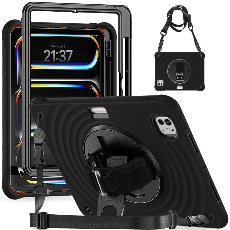 Rotation Holder Silicone Hybrid PC Tablet Case, For iPad Pro 13 2025 / 2024, For iPad Pro 11 2025 / 2024, For iPad 10th Gen 10.9 2022, For iPad Air 11 2025 / 2024, For iPad Air 13 2025 / 2024, For iPad mini 2024 / mini 6