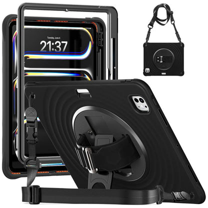 Rotation Holder Silicone Hybrid PC Tablet Case, For iPad Air 13 2026 / 2025 / 2024, For iPad Air 11 2026 / 2025 / 2024, For iPad Pro 13 2025 / 2024, For iPad Pro 11 2025 / 2024, For iPad 10th Gen 10.9 2022, For iPad mini 2024 / mini 6
