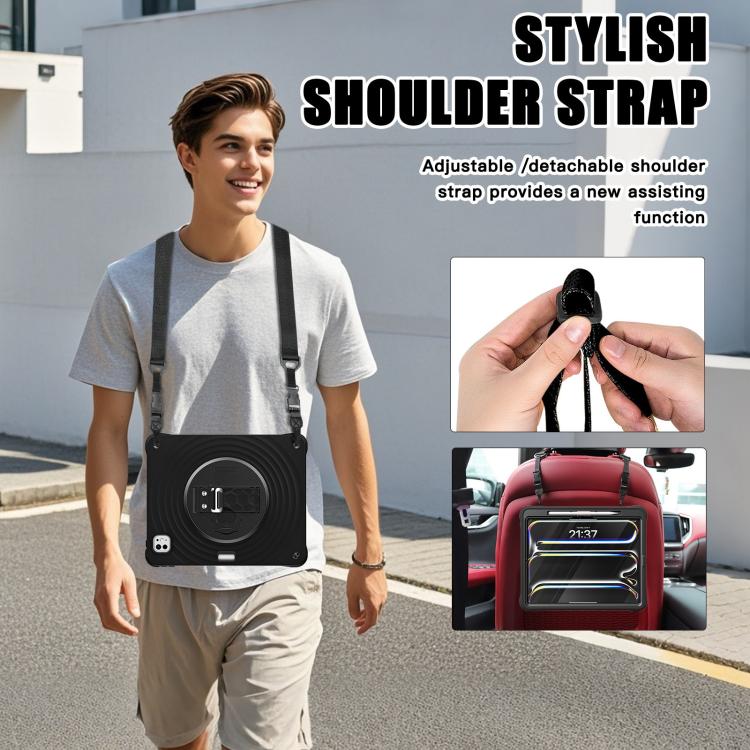 Rotation Holder Silicone Hybrid PC Tablet Case, For iPad Pro 13 2025 / 2024, For iPad Pro 11 2025 / 2024, For iPad 10th Gen 10.9 2022, For iPad Air 11 2025 / 2024, For iPad Air 13 2025 / 2024, For iPad mini 2024 / mini 6