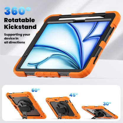 Turntable Holder Silicone Hybrid PC Tablet Case with Shoulder Strap, For iPad Air 11 2026 / 2025 / 2024