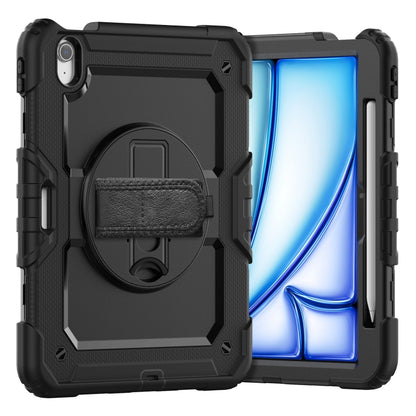 Turntable Holder Silicone Hybrid PC Tablet Case with Shoulder Strap, For iPad Air 11 2026 / 2025 / 2024