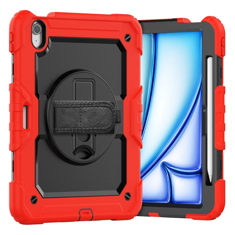 Turntable Holder Silicone Hybrid PC Tablet Case with Shoulder Strap, For iPad Air 11 2026 / 2025 / 2024