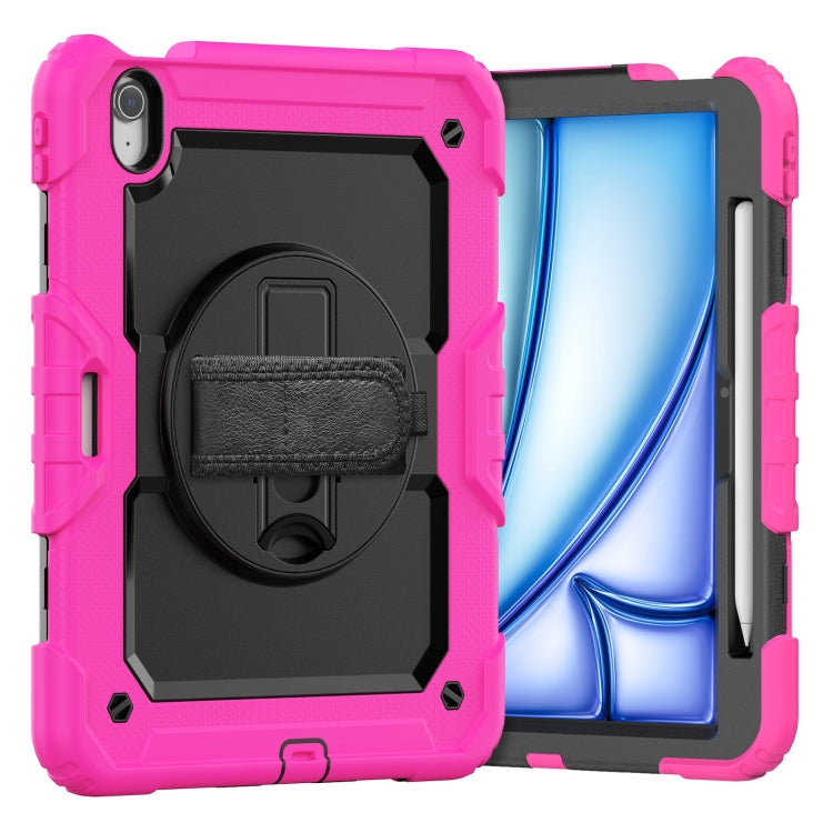 Turntable Holder Silicone Hybrid PC Tablet Case with Shoulder Strap, For iPad Air 11 2026 / 2025 / 2024