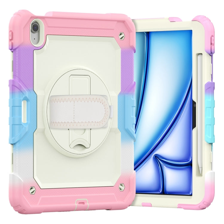 Turntable Holder Silicone Hybrid PC Tablet Case with Shoulder Strap, For iPad Air 11 2026 / 2025 / 2024