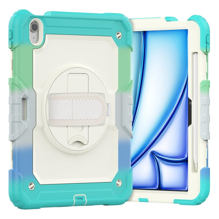Turntable Holder Silicone Hybrid PC Tablet Case with Shoulder Strap, For iPad Air 11 2026 / 2025 / 2024