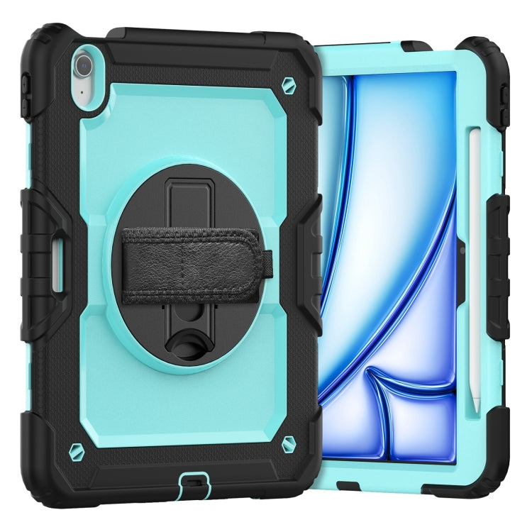 Turntable Holder Silicone Hybrid PC Tablet Case with Shoulder Strap, For iPad Air 11 2026 / 2025 / 2024