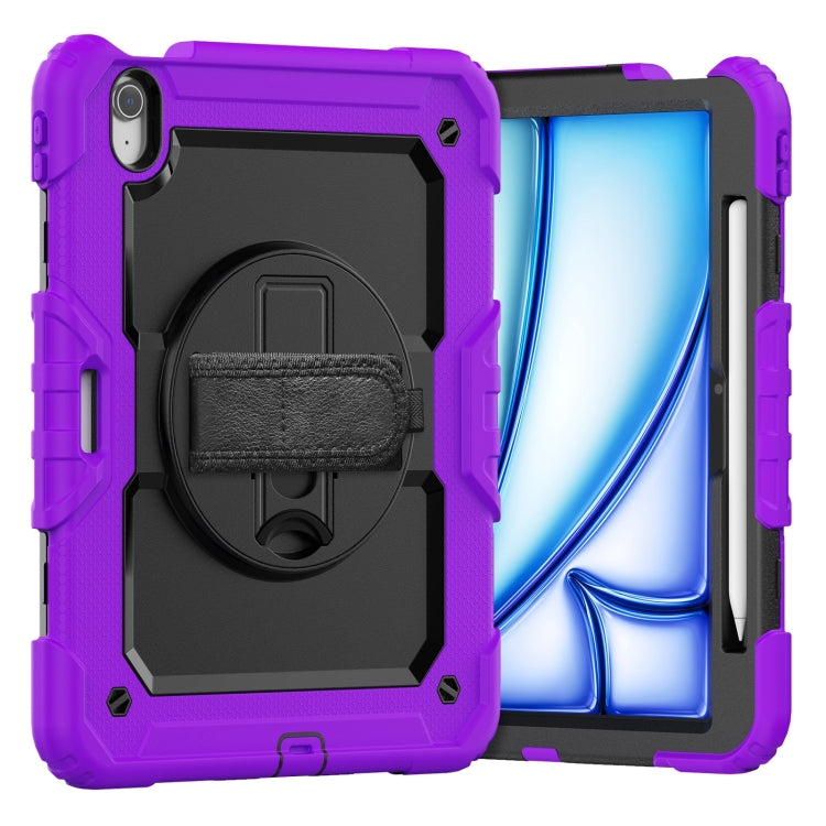 Turntable Holder Silicone Hybrid PC Tablet Case with Shoulder Strap, For iPad Air 11 2026 / 2025 / 2024