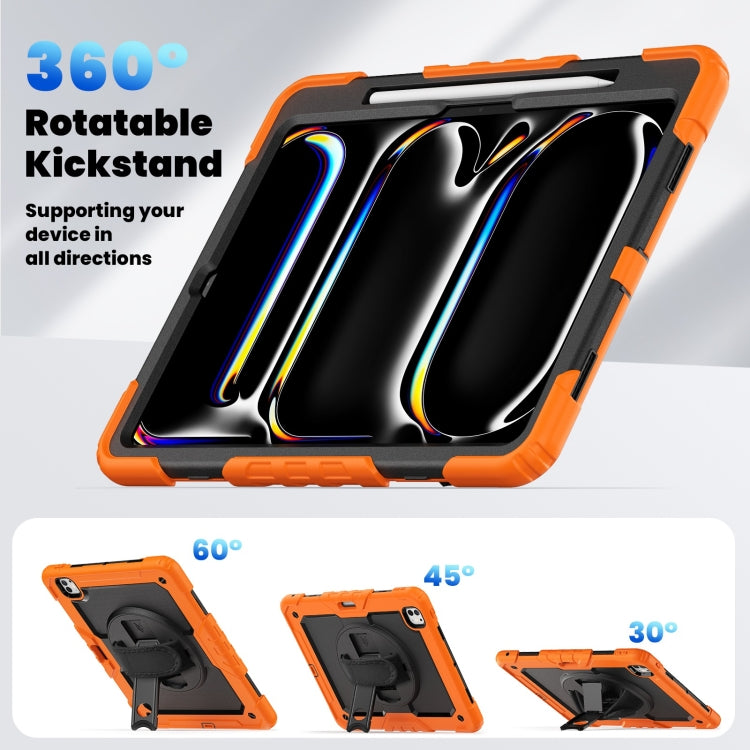 Turntable Holder Silicone Hybrid PC Tablet Case with Shoulder Strap, For iPad Pro 13 2025 / 2024