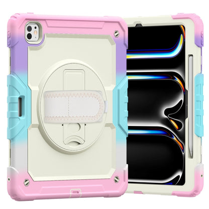 Turntable Holder Silicone Hybrid PC Tablet Case with Shoulder Strap, For iPad Pro 13 2025 / 2024