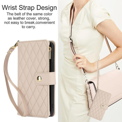 YM016 Rhombic Zipper Card Wallet Leather Phone Case with Lanyard, For Samsung Galaxy S25 Edge 5G, For Samsung Galaxy S25 / S24 5G, For Samsung Galaxy S25+ / S24+ 5G