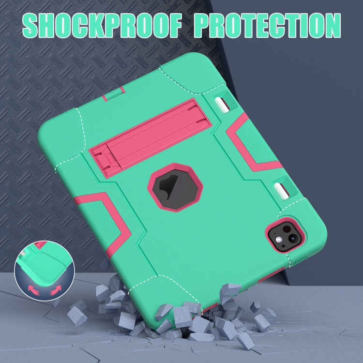 Contrast Color Silicone Acrylic PC Tablet Case with Holder, For iPad Pro 11 2025 / 2024