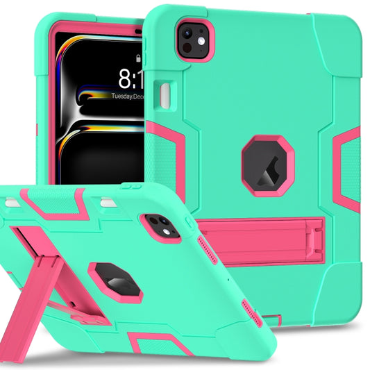 Contrast Color Silicone Acrylic PC Tablet Case with Holder, For iPad Pro 11 2025 / 2024
