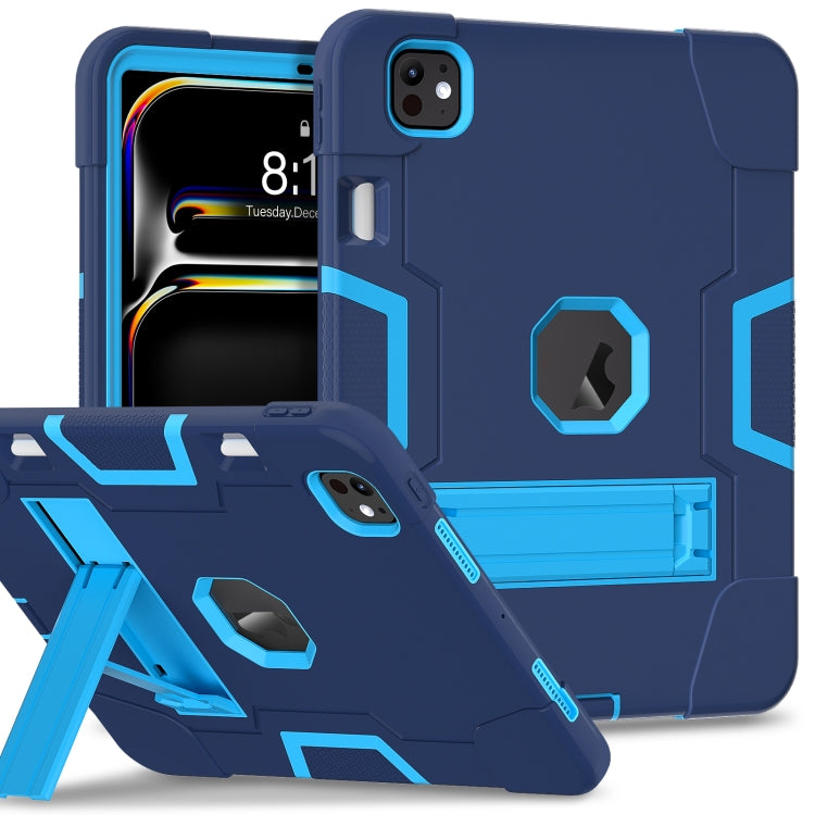 Contrast Color Silicone Acrylic PC Tablet Case with Holder, For iPad Pro 11 2025 / 2024