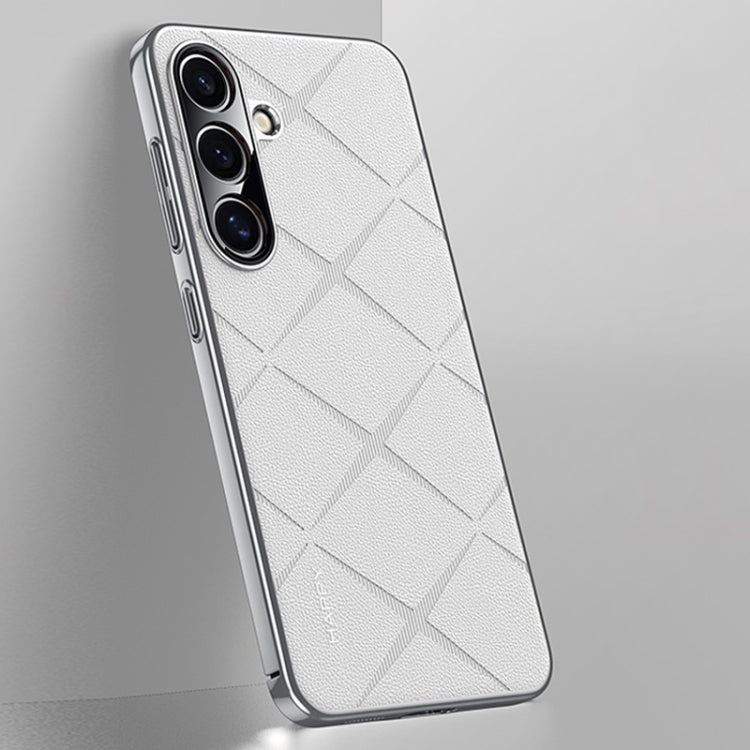Plain Leather PC Phone Case, For Samsung Galaxy S25+ 5G, For Samsung Galaxy S25 Ultra 5G, For Samsung Galaxy S24 Ultra 5G, For Samsung Galaxy S24+ 5G