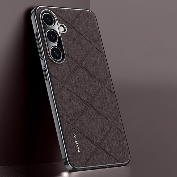 Plain Leather PC Phone Case, For Samsung Galaxy S25+ 5G, For Samsung Galaxy S25 Ultra 5G, For Samsung Galaxy S24 Ultra 5G, For Samsung Galaxy S24+ 5G