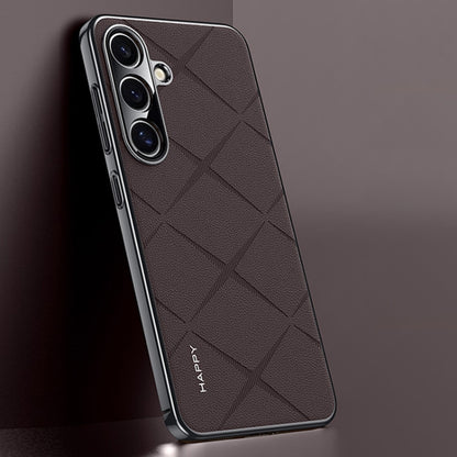 Plain Leather PC Phone Case, For Samsung Galaxy S25+ 5G, For Samsung Galaxy S25 Ultra 5G, For Samsung Galaxy S24 Ultra 5G, For Samsung Galaxy S24+ 5G
