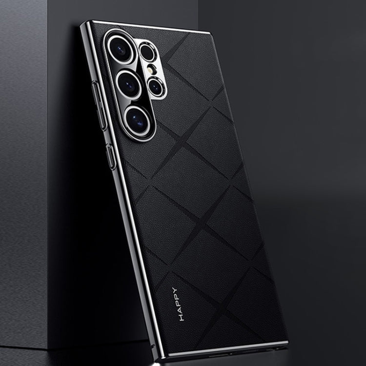 Plain Leather PC Phone Case, For Samsung Galaxy S25 5G, For Samsung Galaxy S25+ 5G, For Samsung Galaxy S25 Ultra 5G, For Samsung Galaxy S24 Ultra 5G