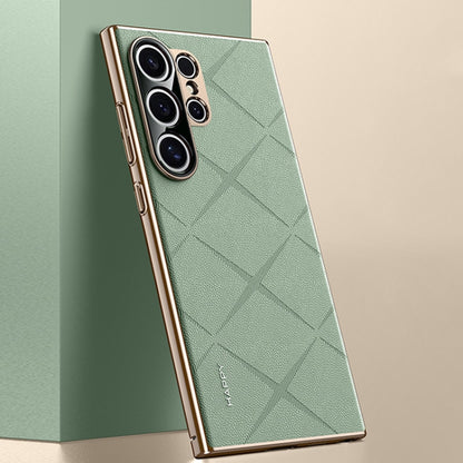 Plain Leather PC Phone Case, For Samsung Galaxy S25 5G, For Samsung Galaxy S25+ 5G, For Samsung Galaxy S25 Ultra 5G, For Samsung Galaxy S24 Ultra 5G