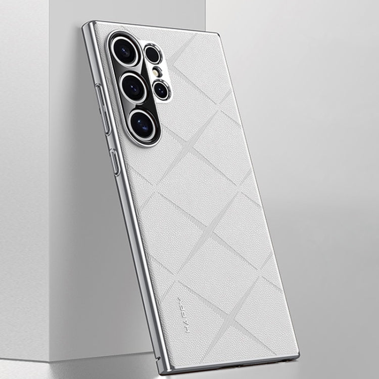 Plain Leather PC Phone Case, For Samsung Galaxy S25 5G, For Samsung Galaxy S25+ 5G, For Samsung Galaxy S25 Ultra 5G, For Samsung Galaxy S24 Ultra 5G