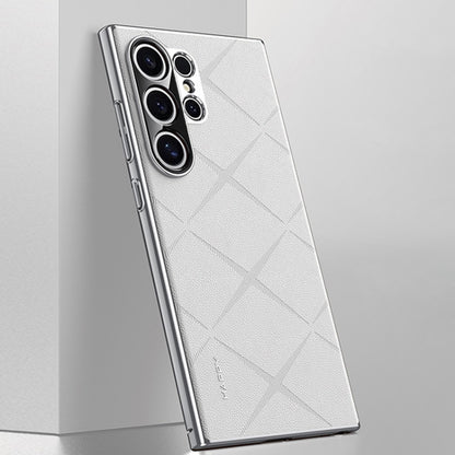 Plain Leather PC Phone Case, For Samsung Galaxy S25 5G, For Samsung Galaxy S25+ 5G, For Samsung Galaxy S25 Ultra 5G, For Samsung Galaxy S24 Ultra 5G