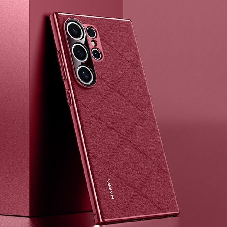 Plain Leather PC Phone Case, For Samsung Galaxy S25 5G, For Samsung Galaxy S25+ 5G, For Samsung Galaxy S25 Ultra 5G, For Samsung Galaxy S24 Ultra 5G