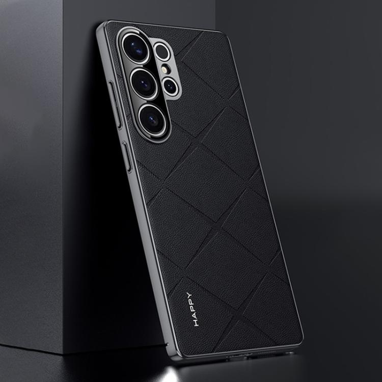 Plain Leather PC Phone Case, For Samsung Galaxy S25 5G, For Samsung Galaxy S25+ 5G, For Samsung Galaxy S25 Ultra 5G, For Samsung Galaxy S24 Ultra 5G