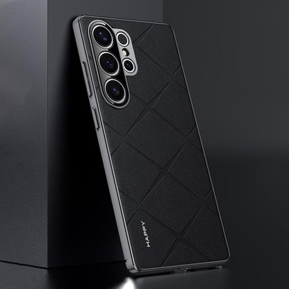 Plain Leather PC Phone Case, For Samsung Galaxy S25 5G, For Samsung Galaxy S25+ 5G, For Samsung Galaxy S25 Ultra 5G, For Samsung Galaxy S24 Ultra 5G