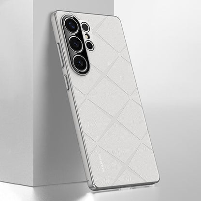 Plain Leather PC Phone Case, For Samsung Galaxy S25 5G, For Samsung Galaxy S25+ 5G, For Samsung Galaxy S25 Ultra 5G, For Samsung Galaxy S24 Ultra 5G