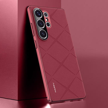 Plain Leather PC Phone Case, For Samsung Galaxy S25 5G, For Samsung Galaxy S25+ 5G, For Samsung Galaxy S25 Ultra 5G, For Samsung Galaxy S24 Ultra 5G