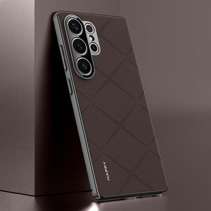 Plain Leather PC Phone Case, For Samsung Galaxy S25 5G, For Samsung Galaxy S25+ 5G, For Samsung Galaxy S25 Ultra 5G, For Samsung Galaxy S24 Ultra 5G