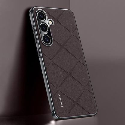 Plain Leather PC Phone Case, For Samsung Galaxy S25 5G, For Samsung Galaxy S25+ 5G, For Samsung Galaxy S25 Ultra 5G, For Samsung Galaxy S24 Ultra 5G