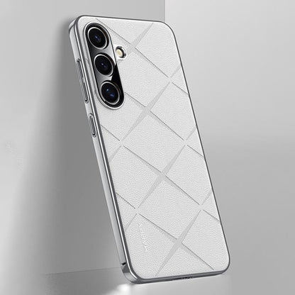 Plain Leather PC Phone Case, For Samsung Galaxy S25 5G, For Samsung Galaxy S25+ 5G, For Samsung Galaxy S25 Ultra 5G, For Samsung Galaxy S24 Ultra 5G