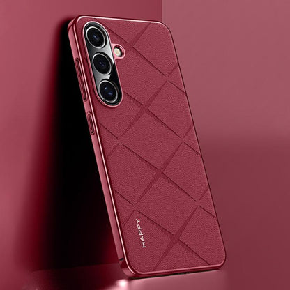 Plain Leather PC Phone Case, For Samsung Galaxy S25 5G, For Samsung Galaxy S25+ 5G, For Samsung Galaxy S25 Ultra 5G, For Samsung Galaxy S24 Ultra 5G