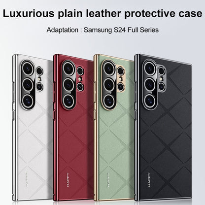Plain Leather PC Phone Case, For Samsung Galaxy S25 5G, For Samsung Galaxy S25+ 5G, For Samsung Galaxy S25 Ultra 5G, For Samsung Galaxy S24 Ultra 5G